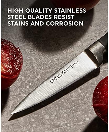 Chicago Cutlery Insignia Triple Rivet Poly (18-PC) Kitchen Knife Block Set With Wooden Block & Built-In Sharpener, Black Ergonomic Handles and Sharp Stainless Steel Professional Chef Knife Set - Image 5